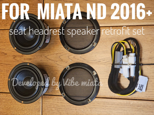 Seat headrest speaker retrofit for Mazda Miata ND