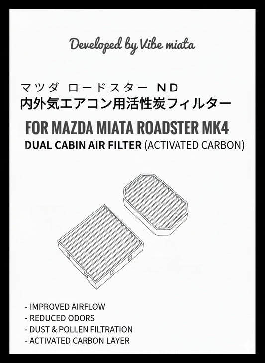 Dual Carbin air fliter set（actived carbon）for Mazda Miata ND